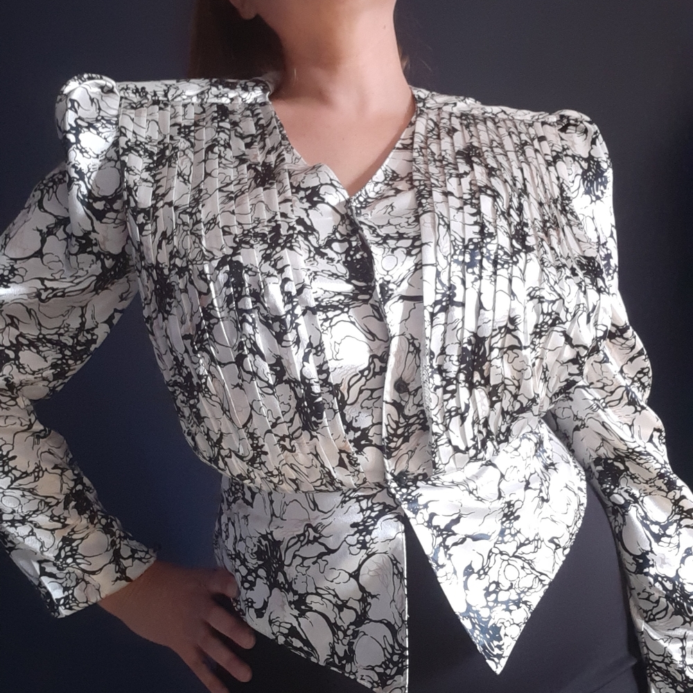 Vintage Nu-mode black and white top - Picture 4 of 7